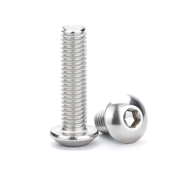 Tornillos de cabeza de botón M6-1.0 x 10 mm, acero inoxidable 304, rosca completa, transmisión de enchufe Allen, 50 unidades