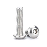 Tornillos de cabeza de botón M6-1.0 x 10 mm, acero inoxidable 304, rosca completa, transmisión de enchufe Allen, 50 unidades