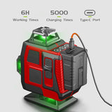 Nivel Láser Autonivelante 360° 16 Líneas Verde con Trípode,4D Nivelador,Nivel Láser de Hilo Cruzado Automático con Mando a Distancia,Soporte y Caja Herramientas,2 Aterías,Carga USB
