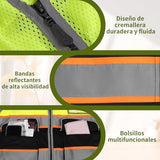 Chaleco Seguridad Industrial Chalecos Reflejante con Bolsillo Multiusos y Bandas Reflectantes Amarillo-M