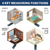 ▶ BOSCH  Medición de distancia láser de haz verde, incluye 2 baterías AA, clip de cinturón y bolsa