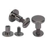 🔩 Juego De 50 Remaches De Cuero, Remaches De Encuadernación, Tornillos De Cabeza Plana De Cobre Puro, Remaches Para Uñas, Remaches De Cuero, Herramientas De Ajuste De 8 Mm (Color De La Pistola)
