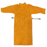 ▶Jewboer - Delantal de piel con manga, chamarra de soldadura resistente al calor y fuego, para hombres y mujeres, Marrón, Size-XL