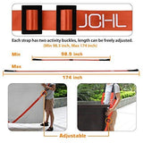 ▶ Sistema de elevación y mudanzas para 2 personas con correas para hombro ajustables para mover, levantar y transportar fácilmente muebles y objetos pesados de forma segura, naranja