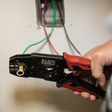 ▶ KLEIN TOOLS Pelacables automático y crimpadora Klein Tools 80013 Kit de herramientas de cableado con  de trinquete, gran kit de herramientas eléctricas, 2 piezas
