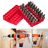 Juego de 33 puntas hexagonales Torx CRV6150 a prueba de manipulaciones con soporte magnético para taladros, destornilladores, destornilladores de tuerca y herramientas manuales con estuche.