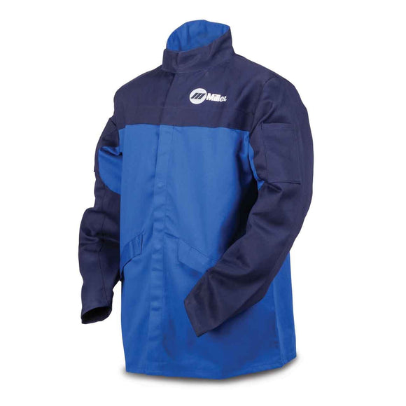 ▶ Chaqueta de soldadura, Royal/Nvy, Ctn INDURA, XL