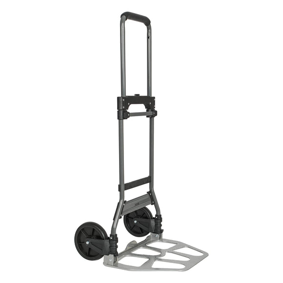 Carretilla de mano plegable y dolly, capacidad de 200 libras con mango telescópico y ruedas PP + EVA