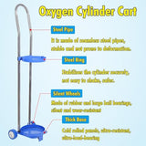Carretilla portátil con Ruedas for Transportar Cilindros de oxígeno, Ligera y de una Sola Mano, for Tanques de Gas de 10, 15 y 20 litros. Soporte para bombona de Gas(20L 110cm(43 3/10"))