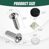 🔩 Jsorum Kits de tornillos antirrobo, kit de placa de matrícula resistente a manipulaciones, tornillos de seguridad de 1/4 pulgadas (M6), kit de sujetadores de acero inoxidable a prueba de óxido para montaje