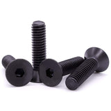 M5 x 20 mm (50 piezas) Tornillos de cabeza avellanada planos, acero de aleación de grado 10.9, óxido negro, unidad de enchufe hexagonal Allen, rosca completa, rosca gruesa UNC