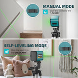 Nivel láser verde con trípode, haz verde autonivelante de 100 pies, láser de punto de mira de precisión, adecuado para decoración del hogar, bricolaje, colgar imágenes, azulejos