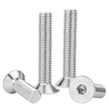 M8-Tornillos y pernos de cabeza plana de 1,25 x 50 mm, pernos de cabeza plana M8 de 50 mm, tornillo de acero inoxidable, accionamiento de enchufe Allen, rosca completa, acabado brillante, rosca gruesa