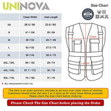 UNINOVA Surveyor - Chaleco de seguridad reflectante para hombres, clase 2, chaleco de seguridad resistente, reflectante con bolsillos y cierre, chaleco de trabajo de construcción de alta visibilidad