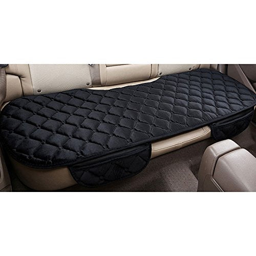▶ Funda de asiento trasero de coche, material terciopelo de seda, cojín colchoneta protectora para bebé para todoterreno, agradable al tacto, Negro