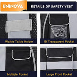 UNINOVA Surveyor - Chaleco de seguridad reflectante para hombres, clase 2, chaleco de seguridad resistente, reflectante con bolsillos y cierre, chaleco de trabajo de construcción de alta visibilidad