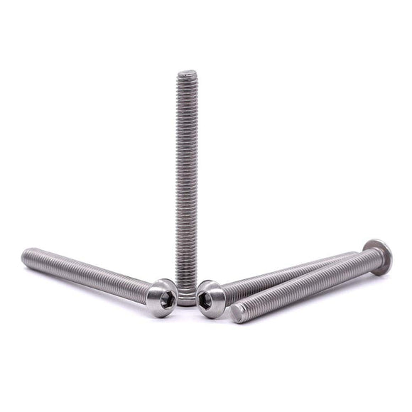 M6-1.0 x 80 mm Tornillos de cabeza de botón de acero inoxidable 304 18-8 tornillos de casquillo hexagonal, unidad hexagonal Allen, rosca completa, rosca gruesa UNC, 10 unidades