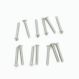 M8-Tornillos de cabeza de botón de 1,25 x 40 mm, tornillos de cabeza Allen de acero inoxidable 304, accionamiento hexagonal Allen, acabado brillante, rosca completamente a máquina, 20 unidades