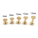 🔩 Remache de Tornillo de 10 Mm, Cabeza Plana Redonda Resistente, Juego de 50 Remaches de Encuadernación Multiusos para Manualidades (10x10mm)