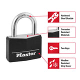 Master Lock Candado con llave de aluminio cubierto 146D, 1-9/16 pulgadas, rosa