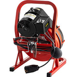 ▶ Máquina limpiadora de drenaje, máquina de limpieza de drenaje de 75 pies x 3/8 pulgadas, se adapta a tubos de 2 a 4 pulgadas, limpiador portátil de barrena de drenaje con 4 cortadores