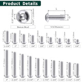 Tornillos de cabeza de botón de 5/16-18 x 3/4 pulgadas, acero inoxidable 304 18-8, rosca completa, rosca gruesa, unidad hexagonal Allen, 20 unidades