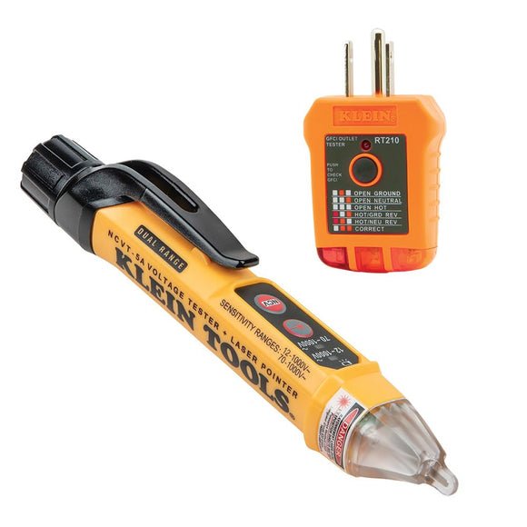 |Kit de Probador de Voltaje | KLEIN TOOLS Detección sin Contacto | Multímetro | Probador de Corriente | Doble Rango de Voltaje | Con Puntero Láser