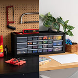 ▶  Organizador de Tornillos, Gabinete de 26 Cajones, Almacenamiento de Cajones de Plástico para Manualidades, Piezas Pequeñas, Tuercas y Herramientas, Pasatiempos de Arte de Scrapbook - Negro