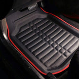 ▶ Tapetes de Cuero sintético para Coche, Resistentes, Rojo/Negro