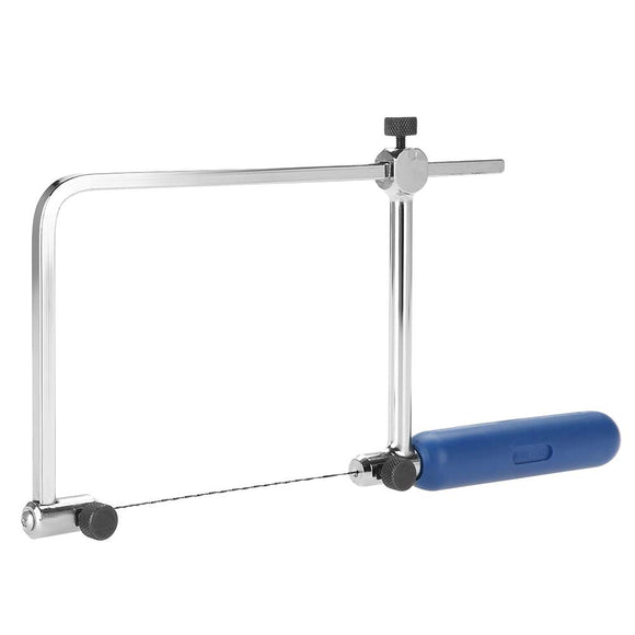 ▶ Sierra de Mano para Carpintería, Marco de sierra para joyas de Sierra Ajustable en Forma de U con 6 Hojas de Sierra de Repuesto en Espiral para Carpintería Vidrio Copia de