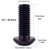 VAMUOEFL Tornillos de cabeza de botón de 5/16-18 x 3/4 pulgadas (1/4 a 2 pulgadas disponibles), acero inoxidable 304 18-8, acabado exterior negro, unidad hexagonal Allen, totalmente roscado, 10