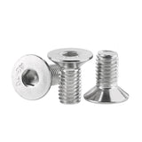 Tornillos de cabeza plana M3 x 6 mm, 100 tornillos de cabeza plana M3-0.5x6 mm, tornillo de cabeza plana de acero inoxidable 304, accionamiento de enchufe Allen, rosca completa, acabado brillante, cantidad 100