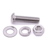 Tornillos de cabeza de botón de acero inoxidable de 5/16-18 x 1 pulgada con tuercas hexagonales, arandelas planas, acero inoxidable 304 (18-8), rosca completa, unidad hexagonal Allen, 10 juegos
