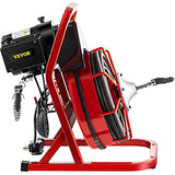 ▶ Máquina limpiadora de drenaje, máquina de limpieza de drenaje de 75 pies x 3/8 pulgadas, se adapta a tubos de 2 a 4 pulgadas, limpiador portátil de barrena de drenaje con 4 cortadores