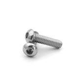 NIULUNBAO - Tornillos de cabeza de botón de 1/4-20 x 2 tornillos de cabeza de botón para máquina de acero inoxidable 304, unidad hexagonal Allen, acabado brillante totalmente roscado, 25 piezas