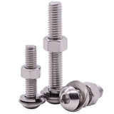 Tornillos de cabeza de botón de acero inoxidable de 5/16-18 x 1 pulgada con tuercas hexagonales, arandelas planas, acero inoxidable 304 (18-8), rosca completa, unidad hexagonal Allen, 10 juegos