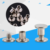 100 piezas de tornillos de Chicago de níquel plateado Tornillos de metal Postes de remache de uñas Botón de Chicago para manualidades de encuadernación de cuero, manualidades de álbum