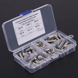 Cabeza Zócalo Tapa Tornillos,60pcs M6 Botón de acero inoxidable Botón Heavy tornillos Tornillos Accesorios con caja de plástico