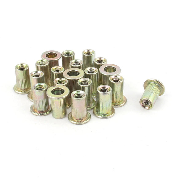 🔩 IIVVERR 20pcs Cabeza plana Cabeza métrica de acero M3 Inserto ciego Tuerca de remache Cabeza plana (20pcs Flat Head Metric Steel M3 Blind Insert Rivet Nut Flat Head