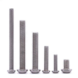 M6-1.0 x 80 mm Tornillos de cabeza de botón de acero inoxidable 304 18-8 tornillos de casquillo hexagonal, unidad hexagonal Allen, rosca completa, rosca gruesa UNC, 10 unidades