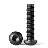 M8-Tornillos de cabeza de botón de 1,25 x 65 mm, tornillos de cabeza de botón, accionamiento de enchufe Allen métrico, acabado de óxido negro, acero de aleación de grado 10,9, completamente roscado, cantidad 10