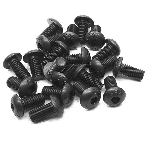 100 tornillos hexagonales de cabeza redonda M5-0.8 x 10 mm, aleación de acero de grado 10.9, tratamiento de superficie negra oxidada, rosca completa, unidad de enchufe Allen (tamaño: M5 x 10)