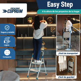 ▶ Escalera Plegable Easy Step, 2 escalones, Uso doméstico, Carga máx. 150kg, C-4368-02A