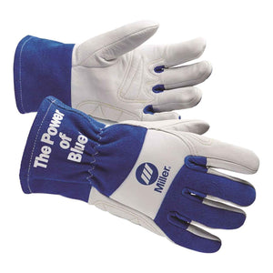 ▶ Guantes de soldadura, L, ala, 10 pulgadas, azul/blanco, PR