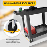 MaxWorks 80855 Carrito de Servicio de 500 Libras con Dos bandejas de 30 x 16 Pulgadas