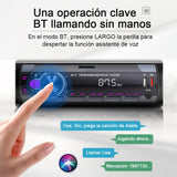 ▶ Autoestereo Reproductor Estereo para Automovil MP3, Control por Voz, Dual USB Apoyar AUX/TF/Disco U/FM Bluetooth Estereos con Tarjeta, Llamada Bluetooth + Control Remoto FM