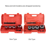 ▶ Roscador de tubos kit de herramientas de enhebrado manual de tubería de fontanero con 4 troqueles de 1/2 pulgadas 3/4 pulgadas 1 pulgada 1/4 pulgadas y estuche de almacenamiento portátil