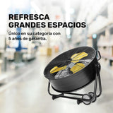 Circulador de aire industrial | 24 pulgadas | 200W | Hélice metálica | Refresca grandes espacios | 3 velocidades | Garantía industrial | Asas y llantas para mayor movilidad