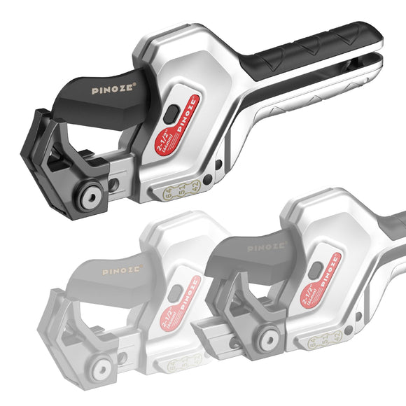 ▶ Cortador de tubos de PVC, 3 engranajes de corte ajustable de hasta 2-1/2 pulgadas, herramienta de corte de tubos de carraca resistente para PVC, PPR, PE, PEX, mangueras de plástico y tuberías