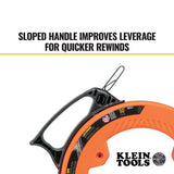 ▶ KLEIN TOOLS Guía jalacables de acero con carcasa optimizada para menor fricción |Mango de agarre firme|Guia para cable electrico|Guia jalacables|0.3 cm × 15 m| Marcado con láser para precisión KLEIN TOOLS